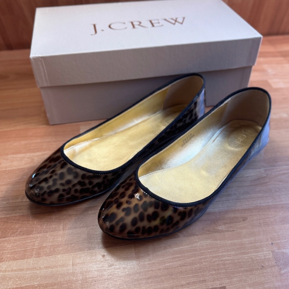 J.Crew Kelcey patent tortoise ballet flats.size 8 - Picture 3 of 14